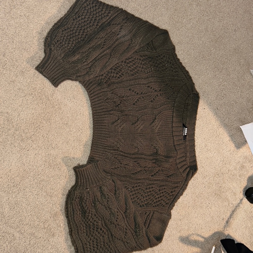 Green cropped sweater bought from 12th tribe